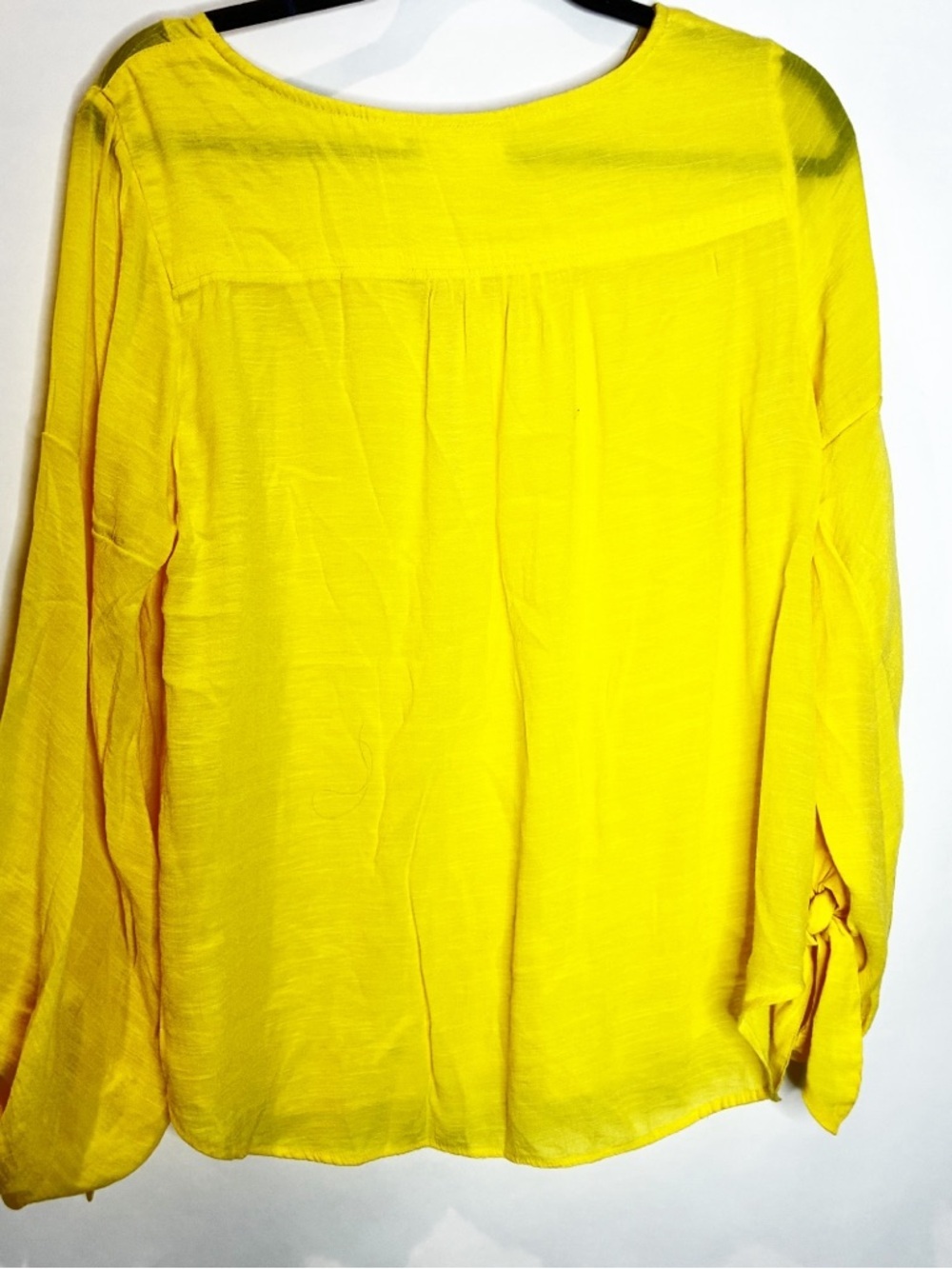 Maeve | Yellow Knotted Sleeve Top - Picture 4 of 5